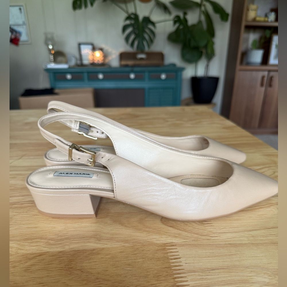 ALEX MARIE Slingback Shoes "Charlyn" in Spanish Sand Beige, Size 9